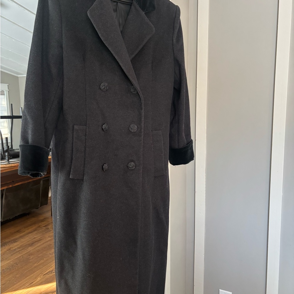 Liz Claiborne Charcoal Double-Breasted Trench Coat